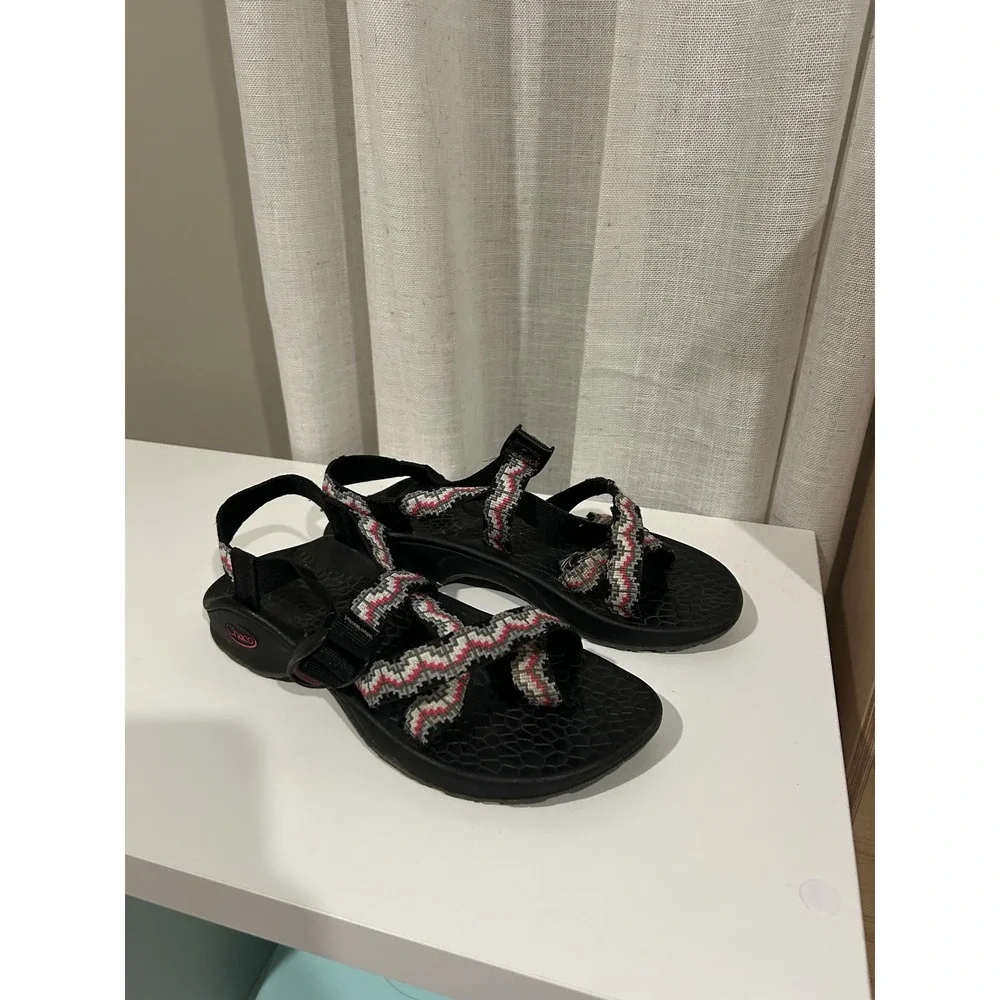 Chaco Women's Z/Cloud X Sandals Adventure‎ Sport Hiking Black Pink Patterned